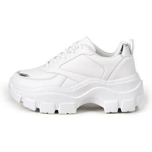 Women's Chunky Platform Sneakers Lace-Up Casual Fashion Walking Sport Shoes